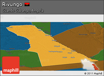 Political Panoramic Map of Rivungo, darken