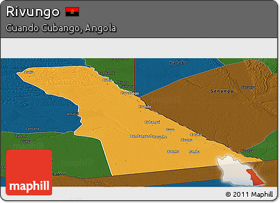 Political Panoramic Map of Rivungo, darken