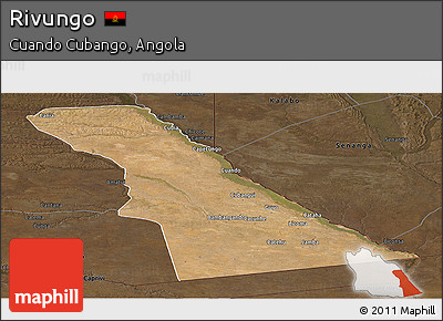 Satellite Panoramic Map of Rivungo, darken