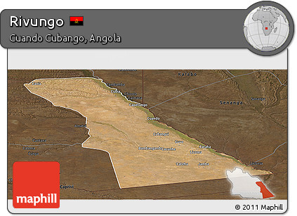 Satellite Panoramic Map of Rivungo, darken