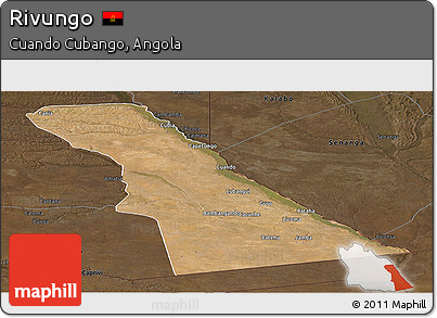 Satellite Panoramic Map of Rivungo, darken