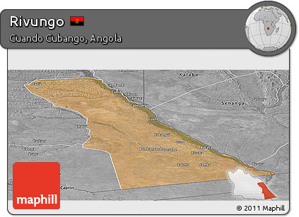 Satellite Panoramic Map of Rivungo, desaturated