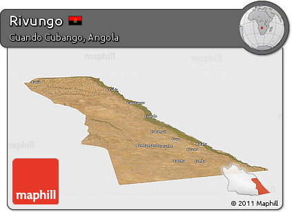 Satellite Panoramic Map of Rivungo, single color outside