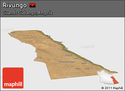 Satellite Panoramic Map of Rivungo, single color outside