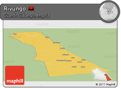 Savanna Style Panoramic Map of Rivungo, single color outside