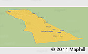 Savanna Style Panoramic Map of Rivungo, single color outside