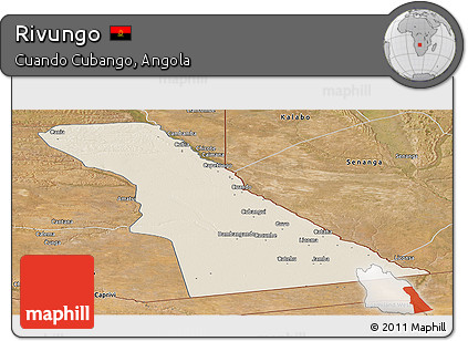 Shaded Relief Panoramic Map of Rivungo, satellite outside