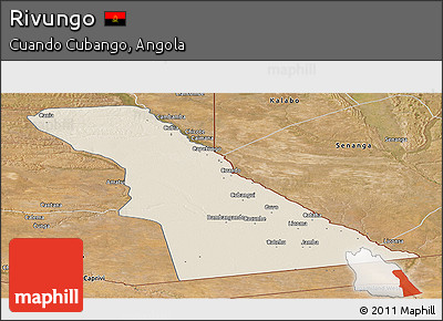 Shaded Relief Panoramic Map of Rivungo, satellite outside