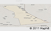 Shaded Relief Panoramic Map of Rivungo, semi-desaturated