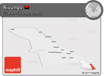 Silver Style Panoramic Map of Rivungo, single color outside