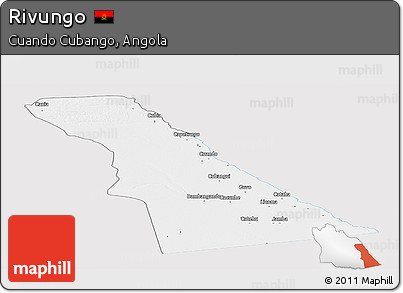 Silver Style Panoramic Map of Rivungo, single color outside