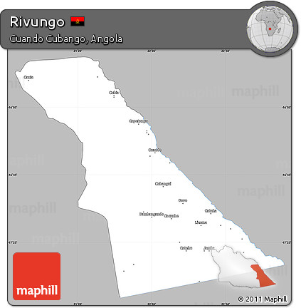 Gray Simple Map of Rivungo, single color outside
