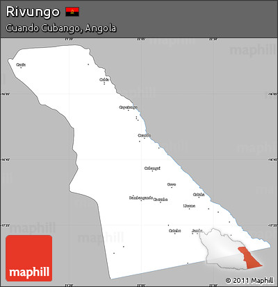 Gray Simple Map of Rivungo, single color outside