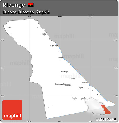 Gray Simple Map of Rivungo, single color outside