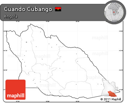 Blank Simple Map of Cuando Cubango, cropped outside, no labels