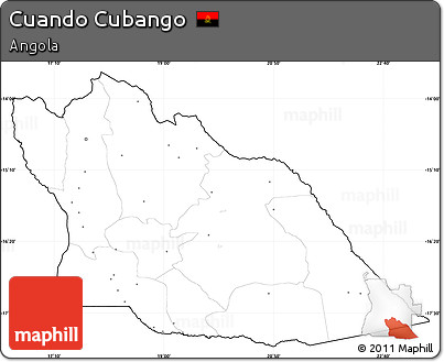 Blank Simple Map of Cuando Cubango, cropped outside, no labels