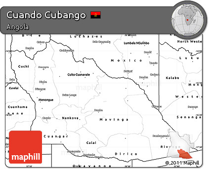 Blank Simple Map of Cuando Cubango