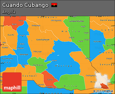 Political Simple Map of Cuando Cubango