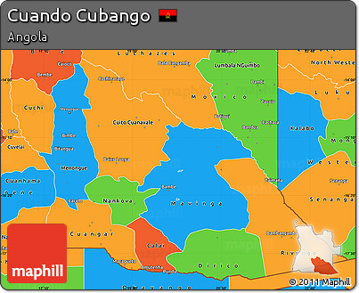 Political Simple Map of Cuando Cubango
