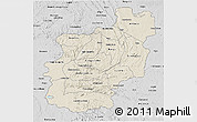 Shaded Relief 3D Map of Cuanza Norte, desaturated