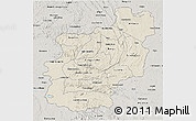 Shaded Relief 3D Map of Cuanza Norte, semi-desaturated