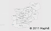 Silver Style 3D Map of Cuanza Norte, single color outside