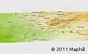 Physical Panoramic Map of Cazengo