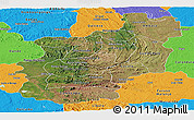 Satellite Panoramic Map of Cuanza Norte, political outside