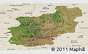 Satellite Panoramic Map of Cuanza Norte, shaded relief outside