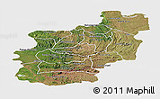 Satellite Panoramic Map of Cuanza Norte, single color outside