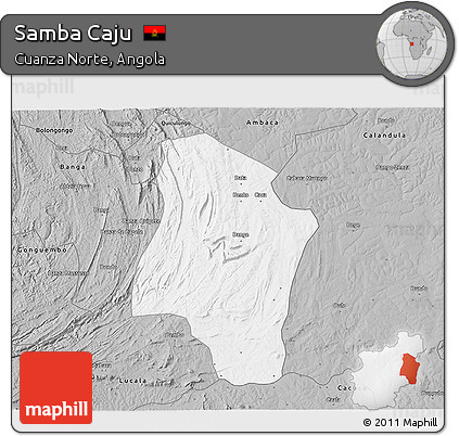Free Gray 3D Map of Samba Caju
