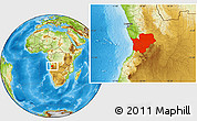 Physical Location Map of Cuanza Sul