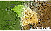 Physical 3D Map of Quilenda, darken