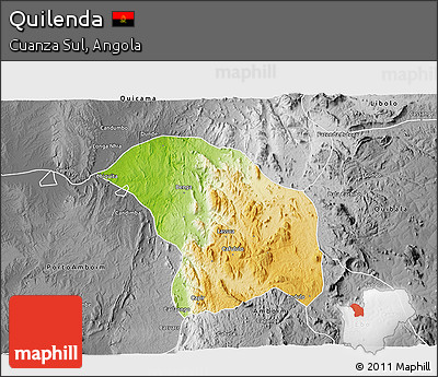 Physical 3D Map of Quilenda, desaturated