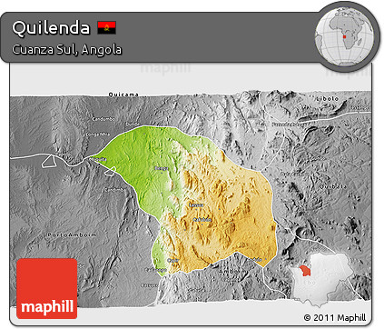 Physical 3D Map of Quilenda, desaturated