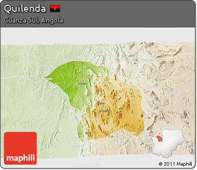 Physical 3D Map of Quilenda, lighten
