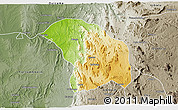 Physical 3D Map of Quilenda, semi-desaturated