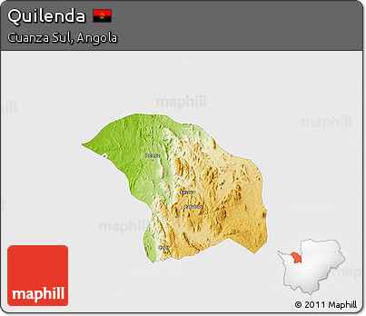 Physical 3D Map of Quilenda, single color outside