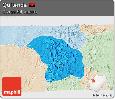 Political 3D Map of Quilenda, lighten