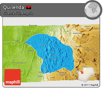 Political 3D Map of Quilenda, physical outside