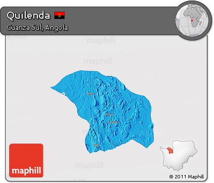 Political 3D Map of Quilenda, single color outside