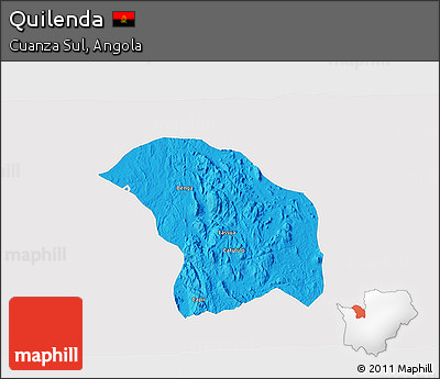 Political 3D Map of Quilenda, single color outside