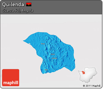 Political 3D Map of Quilenda, single color outside