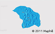 Political 3D Map of Quilenda, single color outside