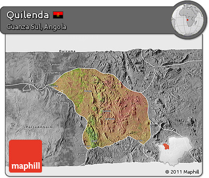 Satellite 3D Map of Quilenda, desaturated