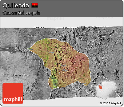 Satellite 3D Map of Quilenda, desaturated