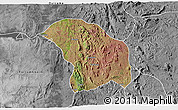 Satellite 3D Map of Quilenda, desaturated