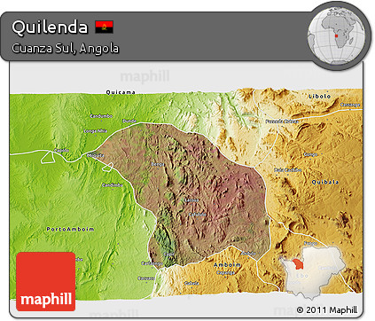 Satellite 3D Map of Quilenda, physical outside