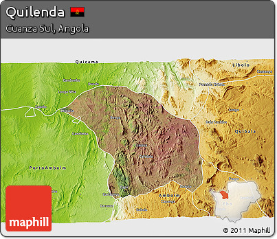 Satellite 3D Map of Quilenda, physical outside