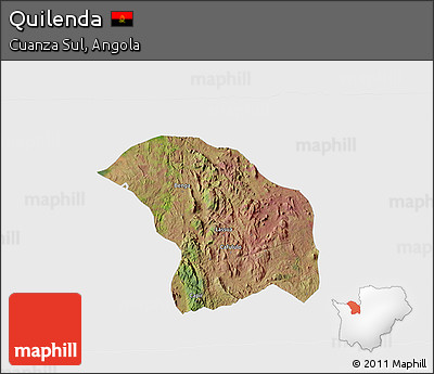 Satellite 3D Map of Quilenda, single color outside